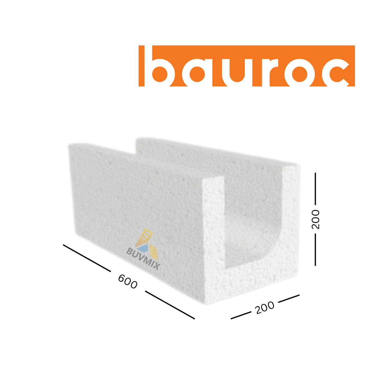 Bauroc gas concrete U blocks