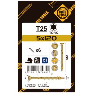 SKRŪVE KOKAM SCR T25 5.0X120/72 YELL ZN6