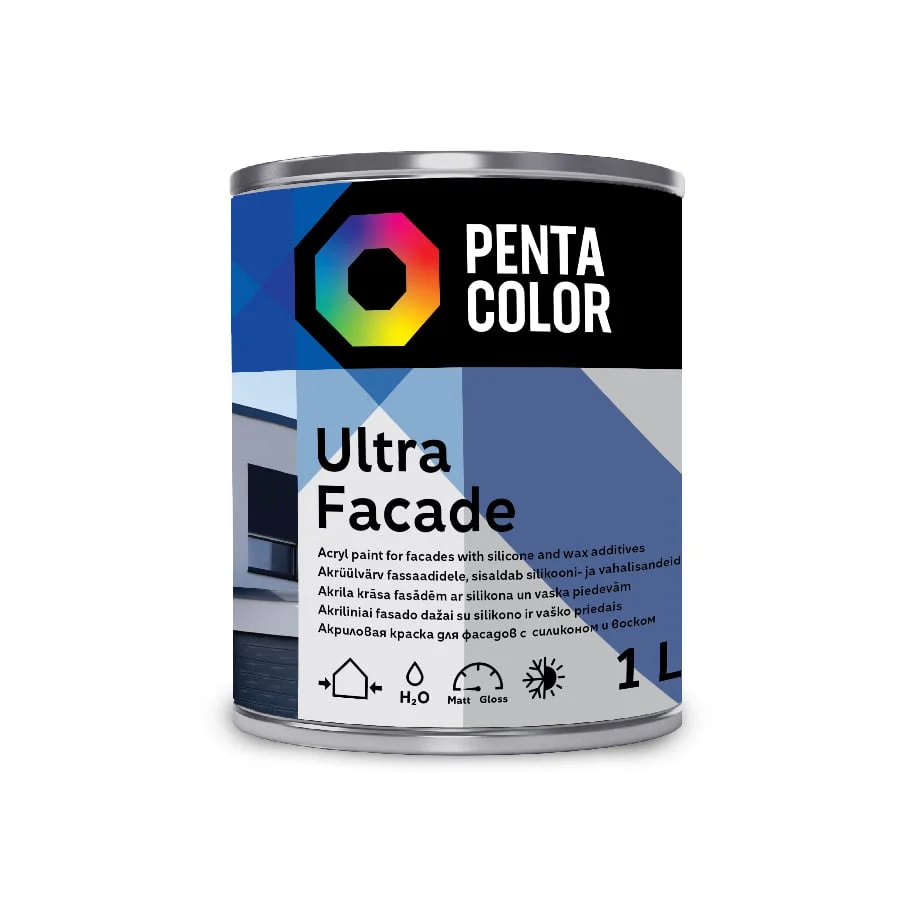 KRĀSA PENTACOLOR ULTRA FASAD BALTA 1L