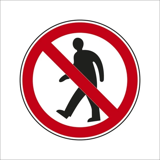 SIGN PEDESTRIAN MOVEMENT PROHIBITED D15