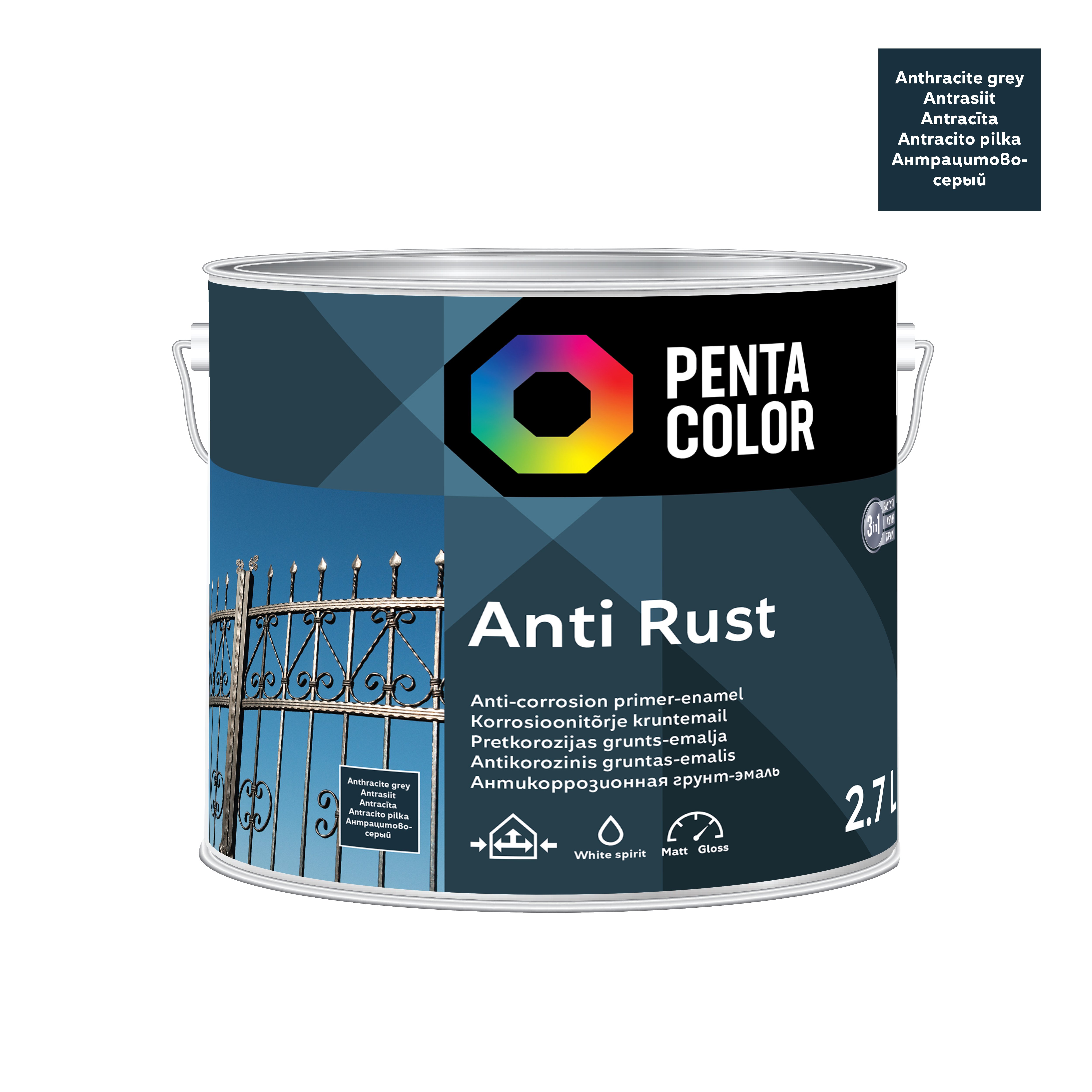 KRĀSA PRETKOROZIJAS ANTRAC.ANTI-RUST2.7L