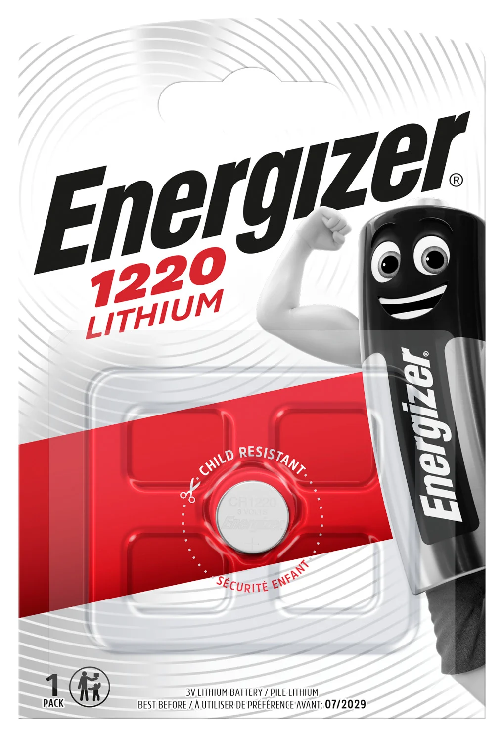 LITHIUM BATTERY ENERGIZER CR1220LITHIUM BP1