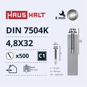 SKRŪVE PAŠGRIEZ 4,8X32 DIN7504K ZN (500)