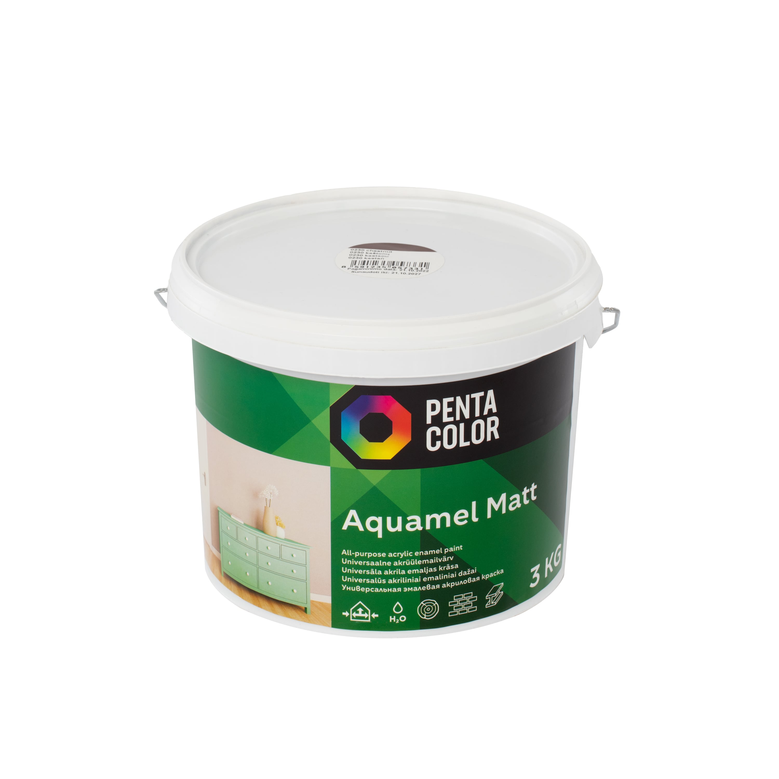 KRĀSA AQUAMEL KASTAŅU KRĀSĀ 3 KG MATĒTA