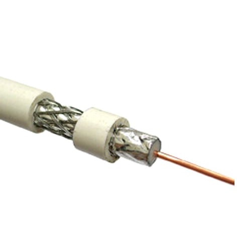 CABLE TV RG-6 1.02 CU 64AL WHITE (100)