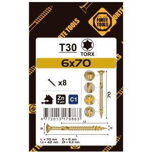 SKRŪVE KOKAM SCR T30 6.0X70/42 YELL ZN8