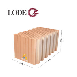 Lode Keraterm 44 celtniecības bloki 15Mpa, 250x440x238mm, 1.61m3