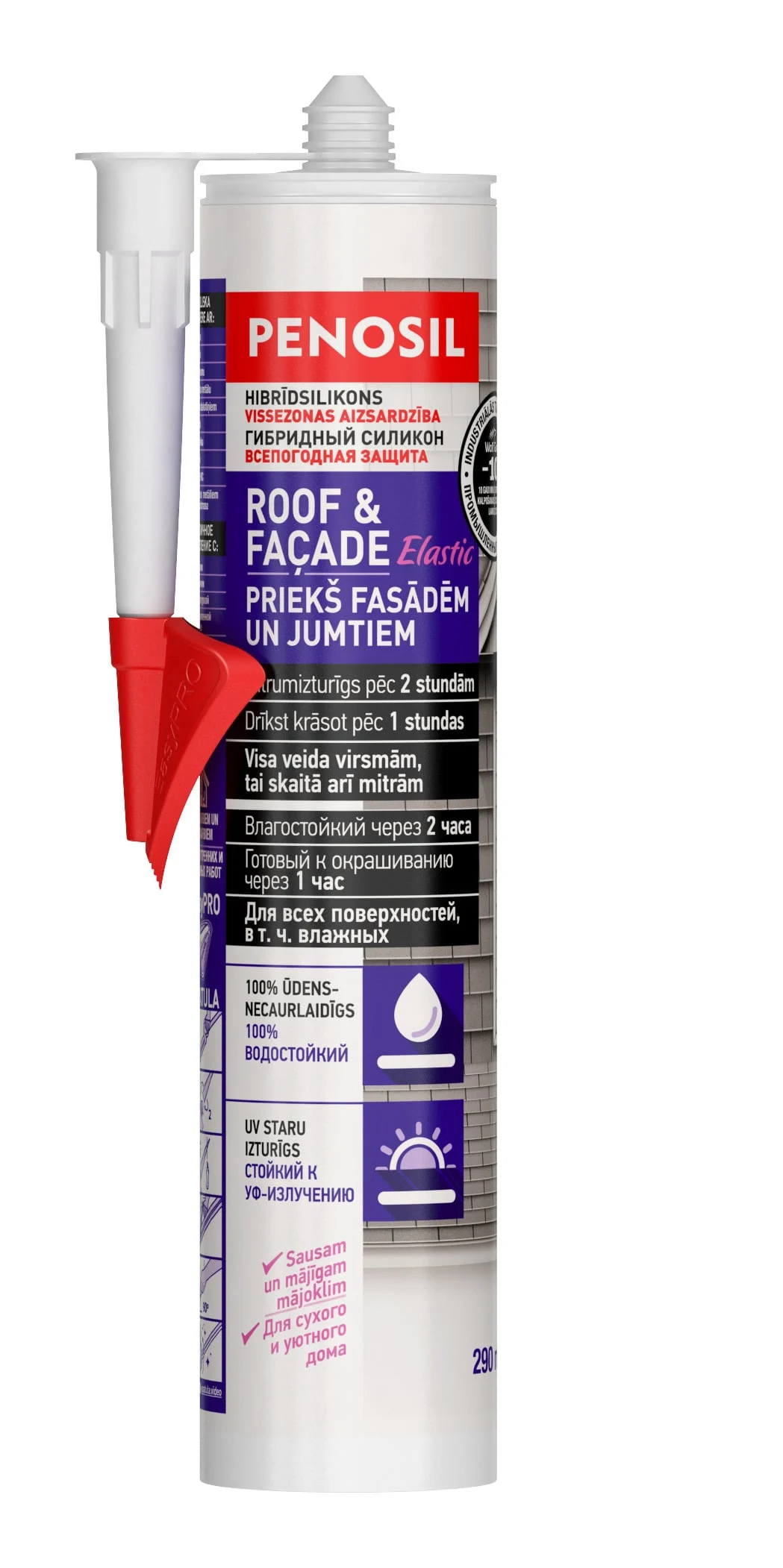 HERMĒTIĶIS JUMTIEM&FASĀDĒM 290ML MELNS