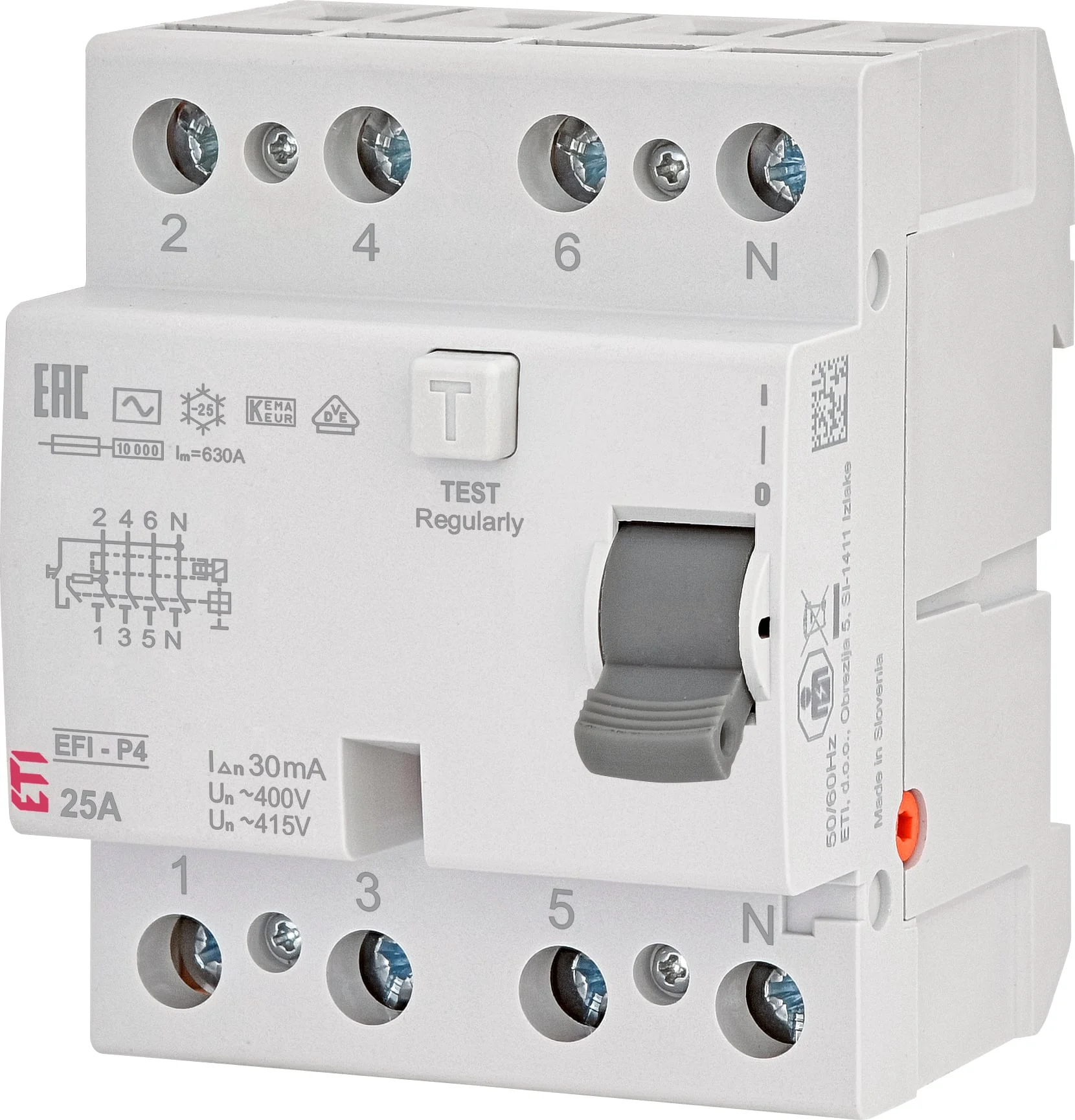 РЕЛЕЙ УТЕЧКИ 4P 25A 30MA EFI-P4