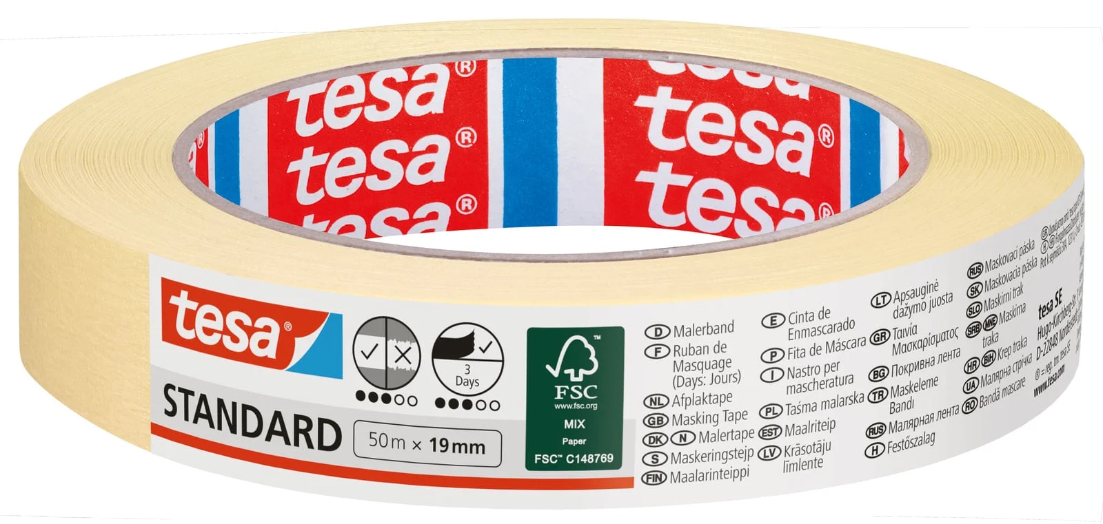 MASKING TAPE STAND.TESA 4D 50MX19MM