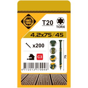 TERASES SKRŪVES T20 4.2X75 GREEN (200)