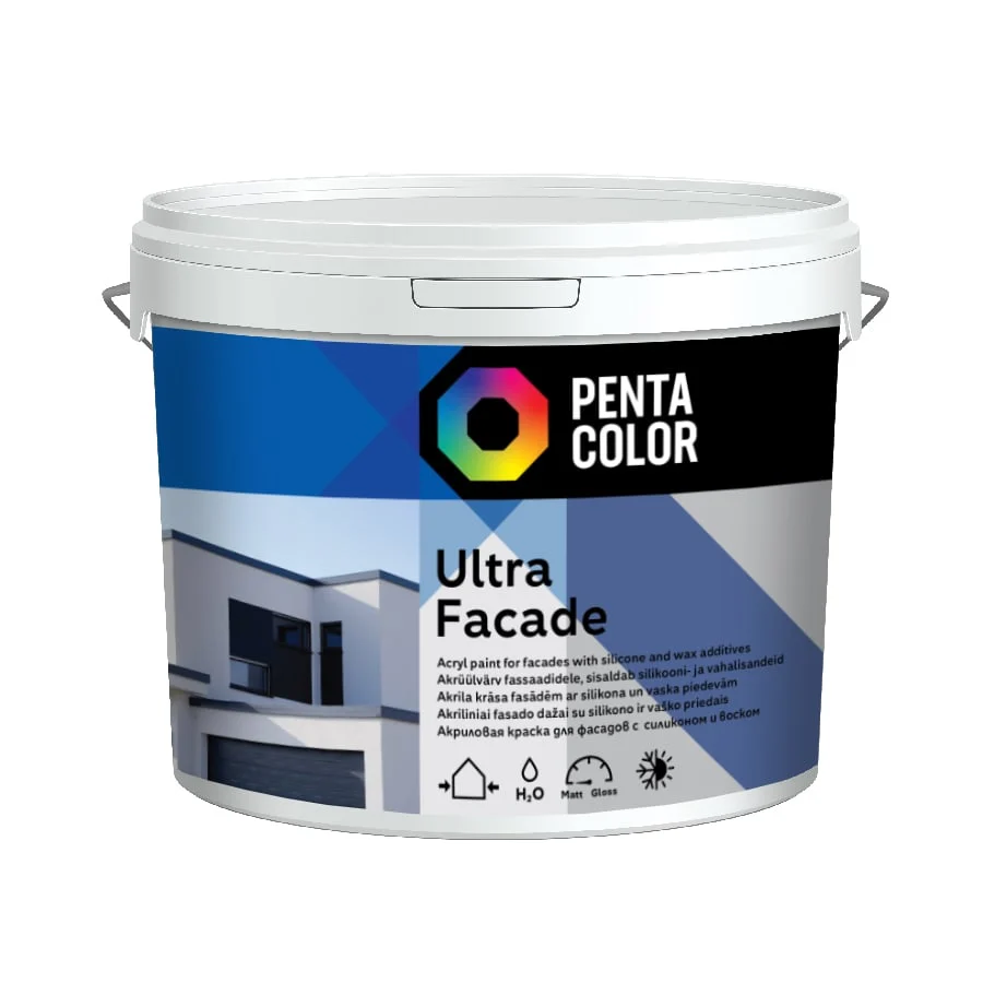 KRĀSA PENTACOLOR ULTRA FASAD BALTA 3 L