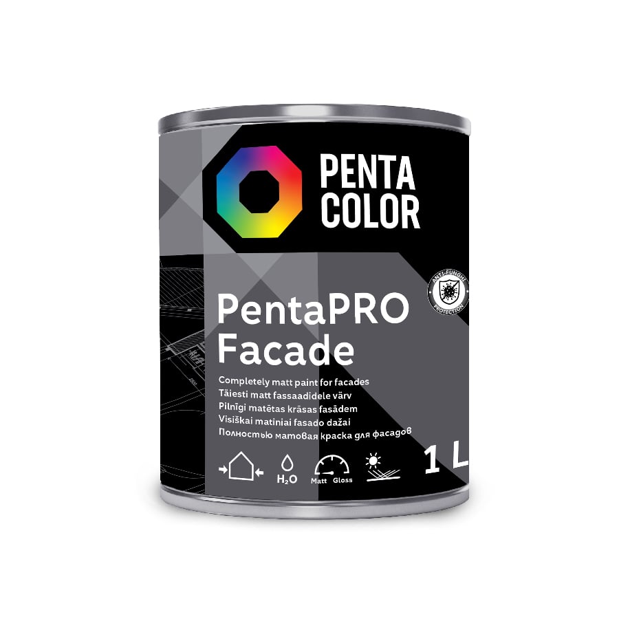 KRĀSA PENTACOLOR PENTAPRO FAS. BALTA 1L