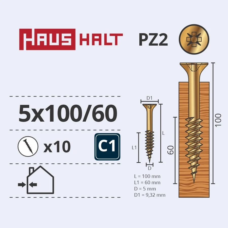 SKRŪVE KOKAM 5.0X100/60 Y ZP10GB G2