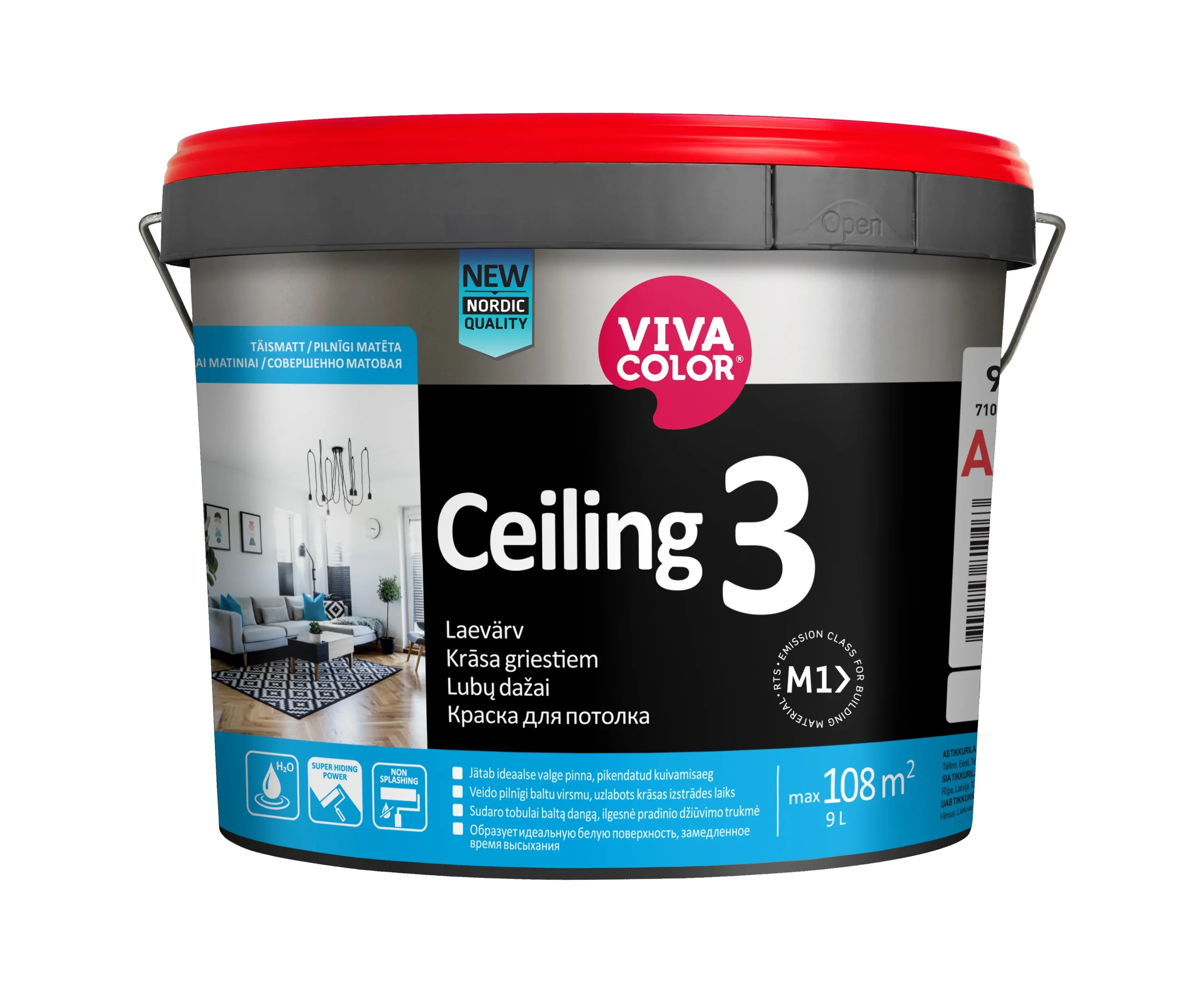 КРАСКА ДЛЯ ПОТОЛКОВ CEILING 3 9L БЕЛАЯ