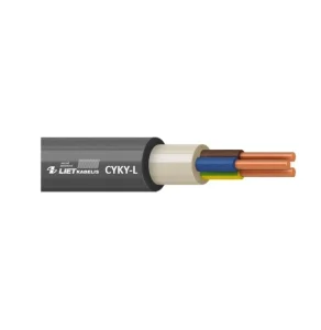 KABELIS CYKY-L 5X4.0 MELNS (100)
