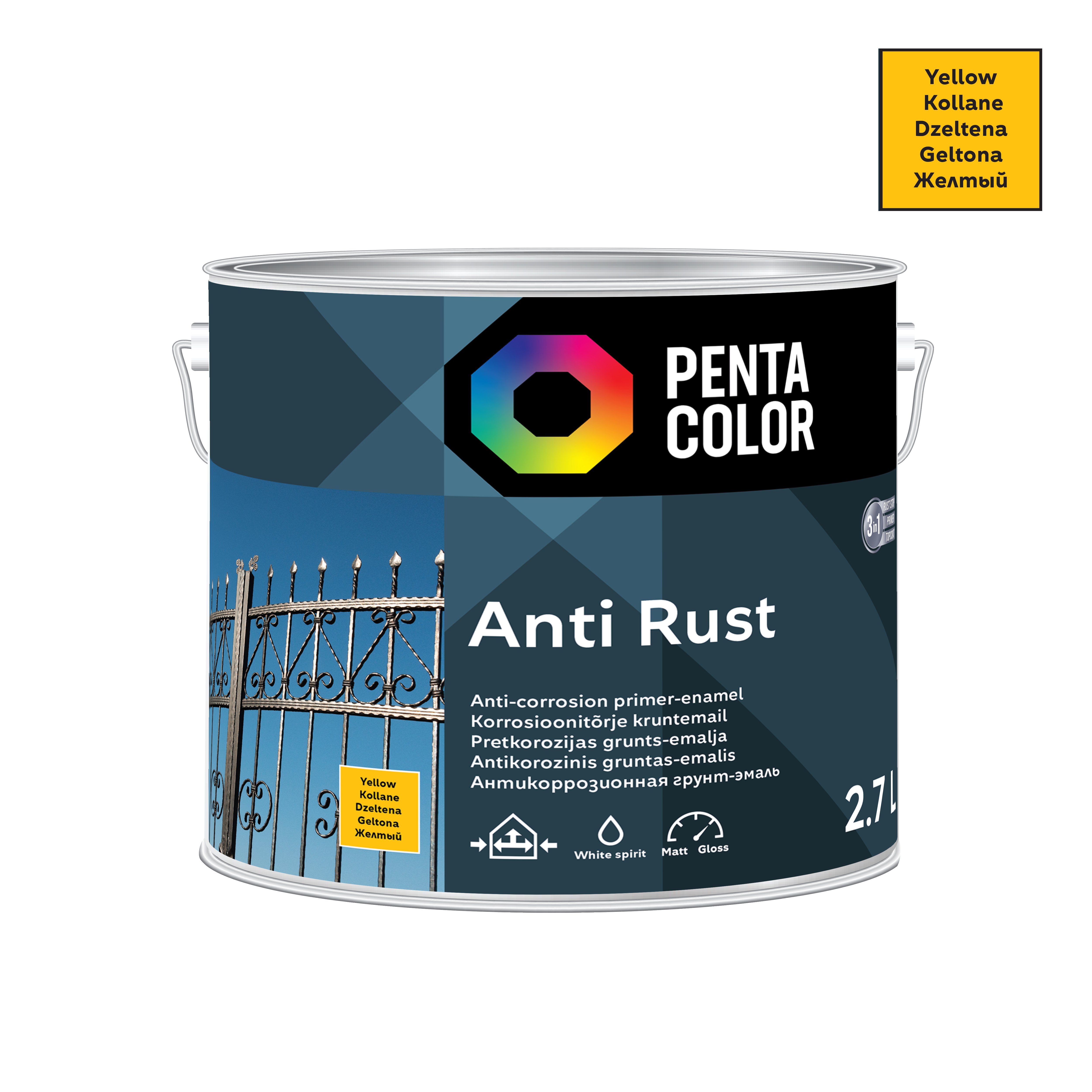 GRUNTS-EMALJA ANTIRUST 2.7L DZELTENA