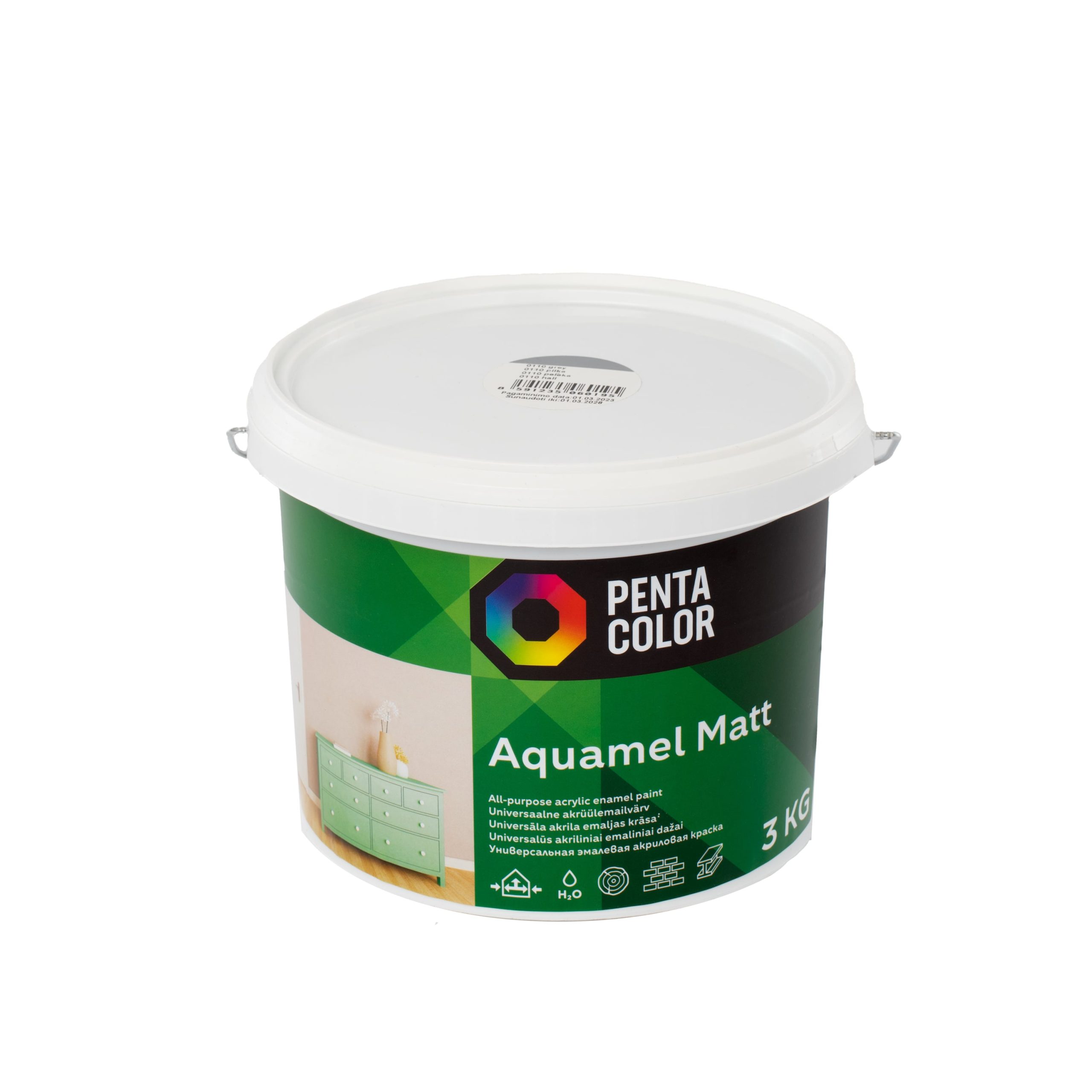 AQUAMEL GREY PAINT 3 KG MATTE