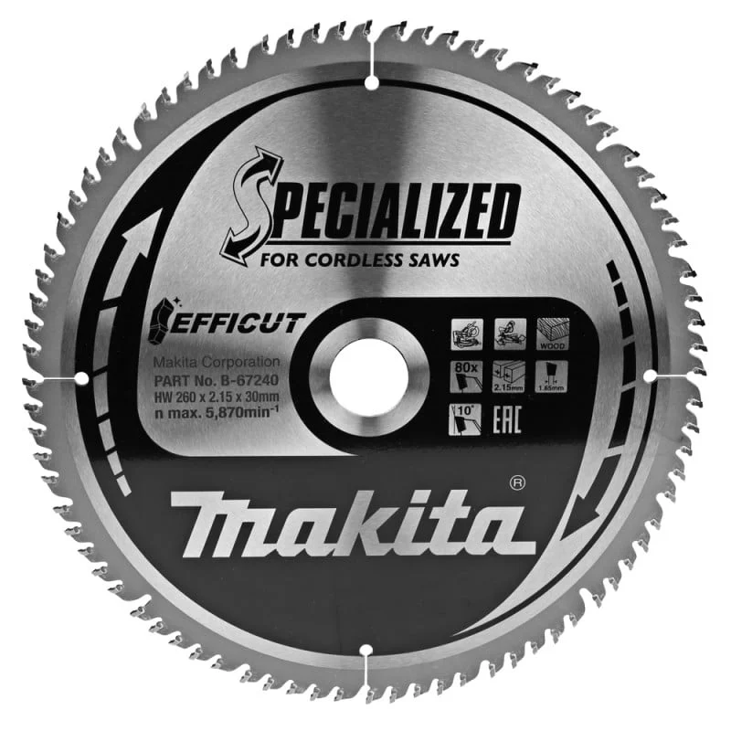 ZĀĢRIPA MAKITA EFFICUT 260X30MM