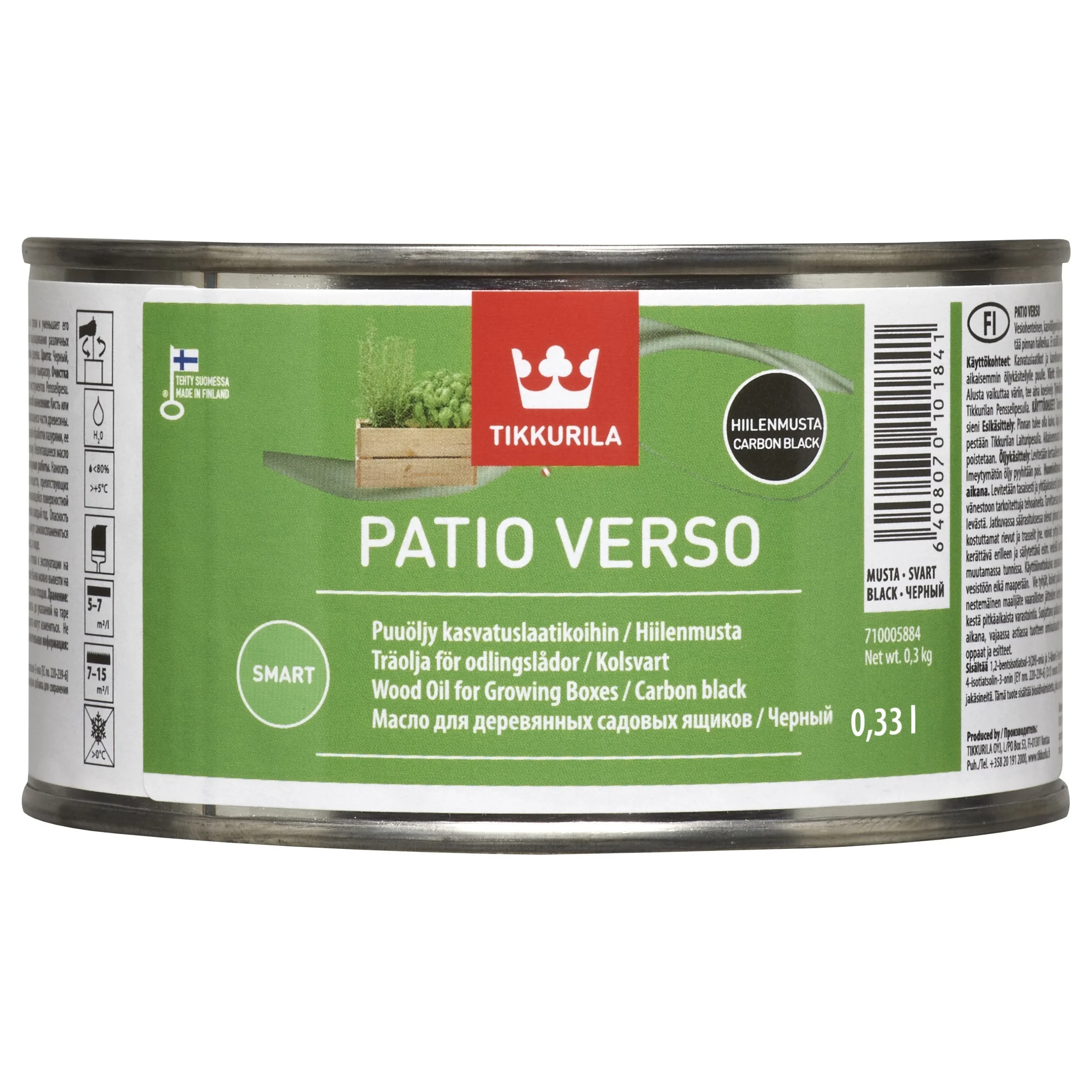 МАСЛО ДЛЯ ДЕРЕВЯННЫХ КОРОБОК PATIO VERSO BLACK 0.33L