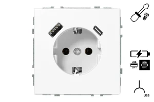 ROZETE+USB A+C IUK-3-01.M/WM MODERN BALT