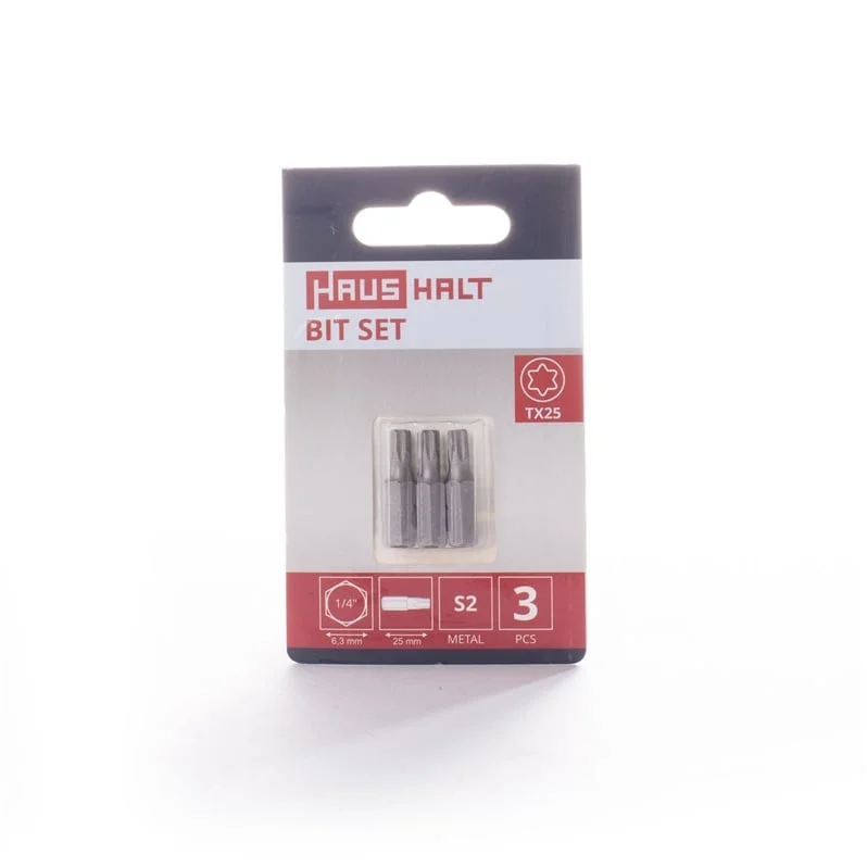 SCREWDRIVER TIP TX25X25MM 3PC