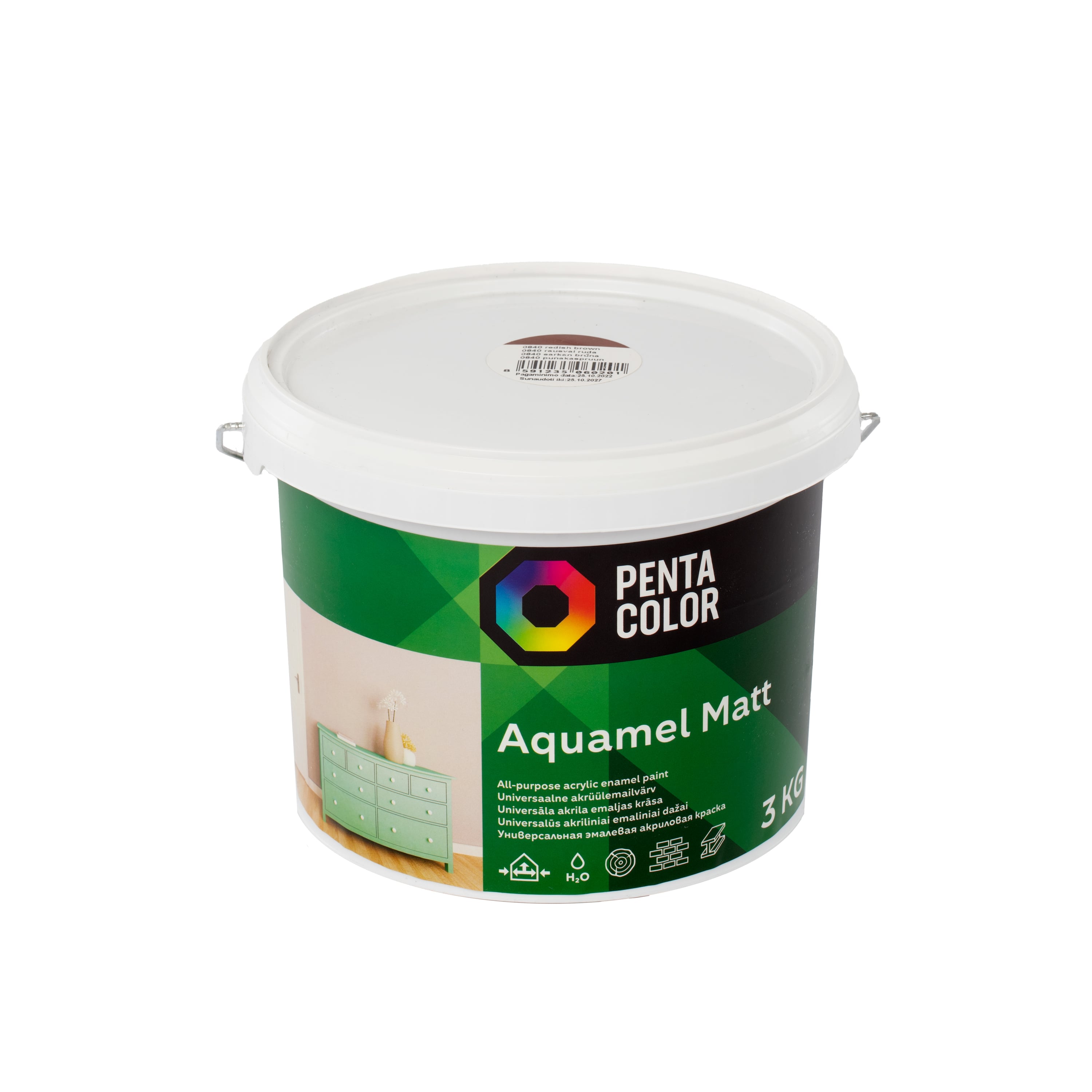 KRĀSA AQUAMEL SARKANĪGI BRŪNA 3KG MATĒTA