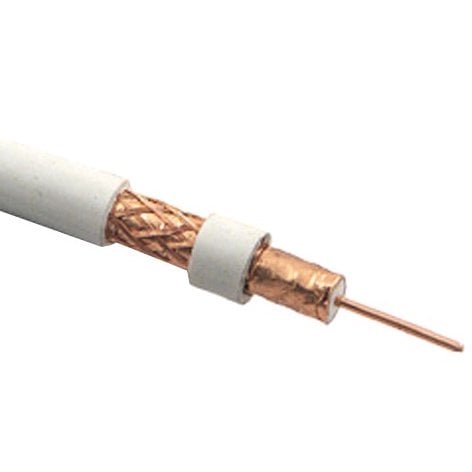 CABLE TV RG-6 1.02 CU 90CU WHITE (100)