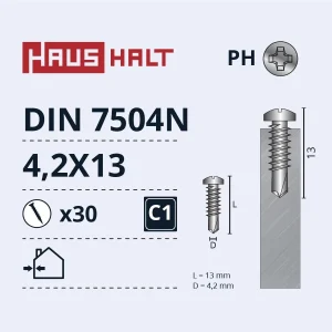 SKRŪVE PAŠGR.4.2X13 DIN7504N ZN 30GAB BL