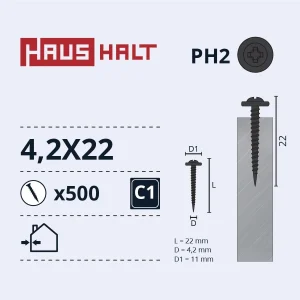 SKRŪVE PAŠGRIEZ 4,2X22 MET/MET (500)
