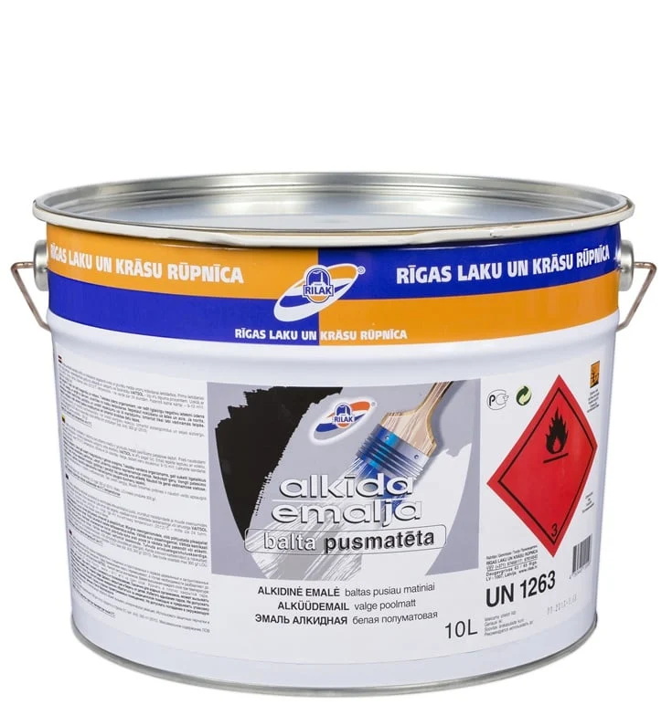 ENAMEL COLOR SEMI-MATTE WHITE 10 L