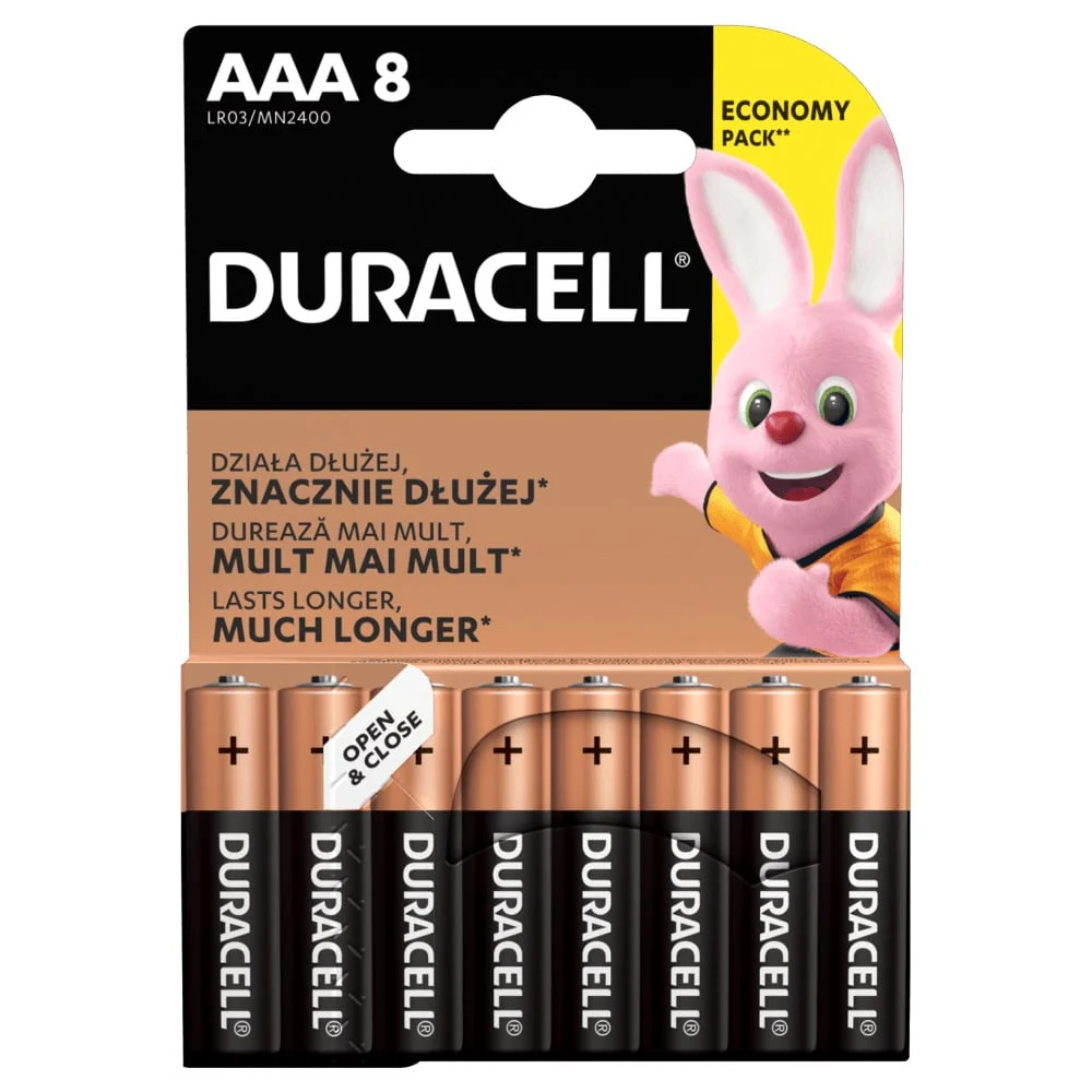 BATERIJAS DURACELL AAA, LR03, 8 GAB.