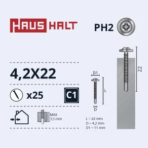 SKRŪV.PAŠG.4,2X22 MET+DRILL ZN 25GB BL