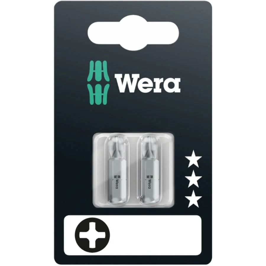 SCREW TIPS WERA STANDARD 2PCS PH1X25MM