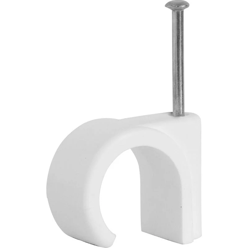 CLIPS CABLE 5-7MM, WHITE - 25PCS.