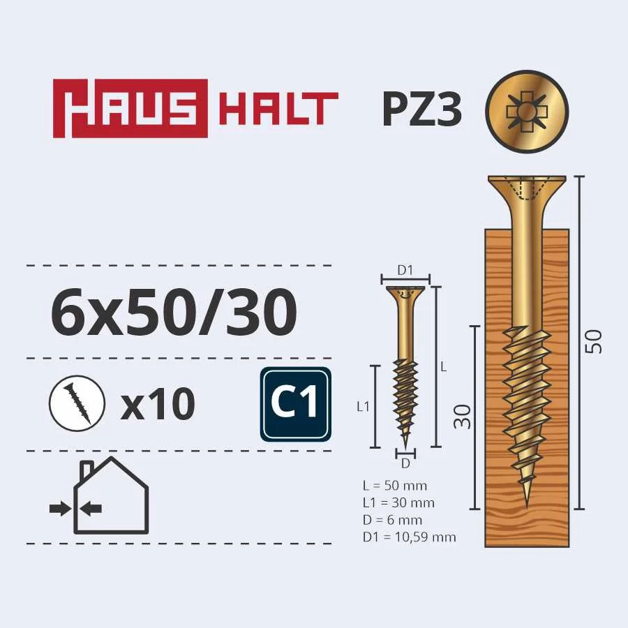 SKRŪVE KOKAM 6.0X50/30 Y ZP10GAB G1