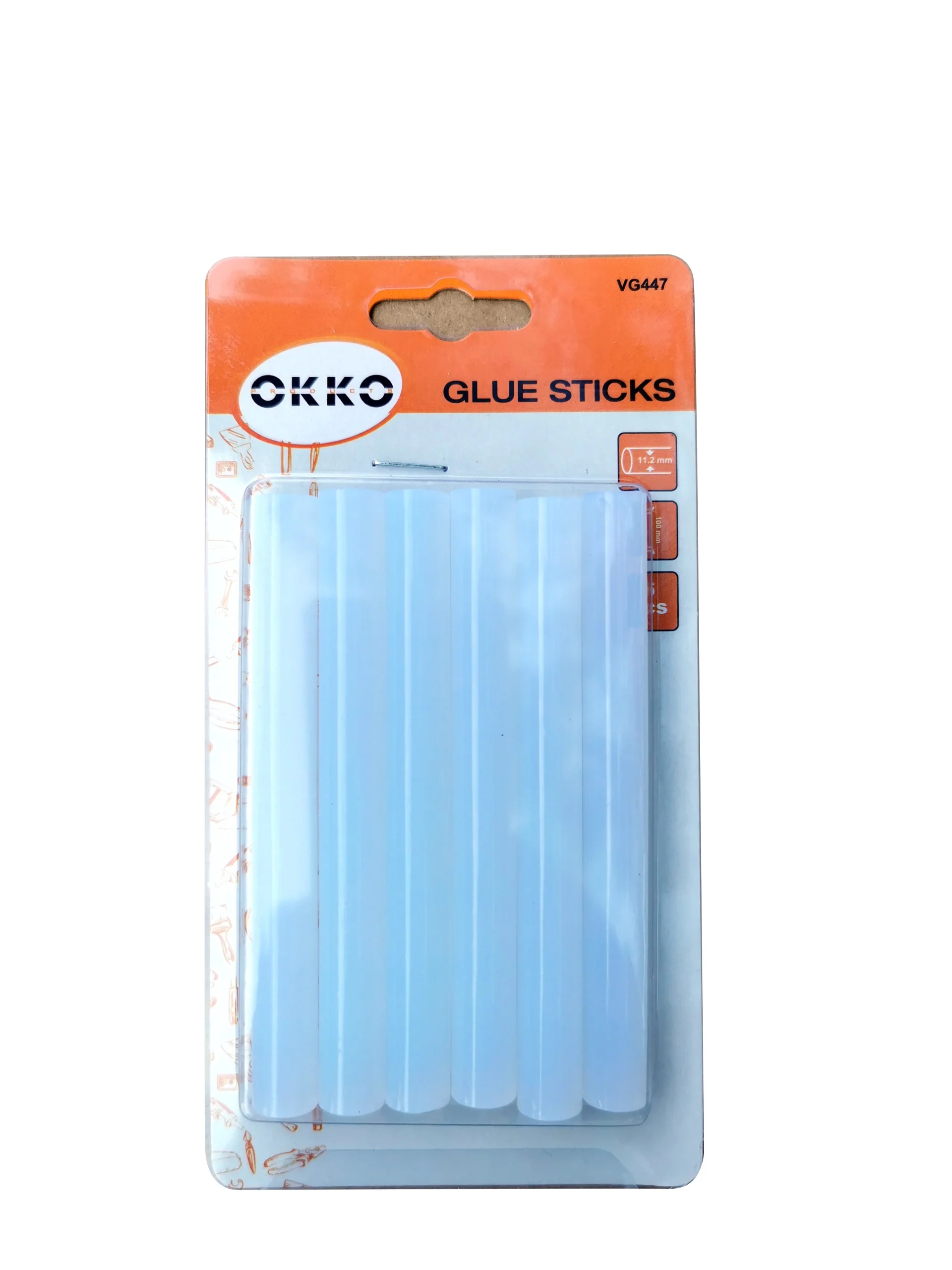 GLUE STICKS 11.2X100MM 6PCS. CLEAR.