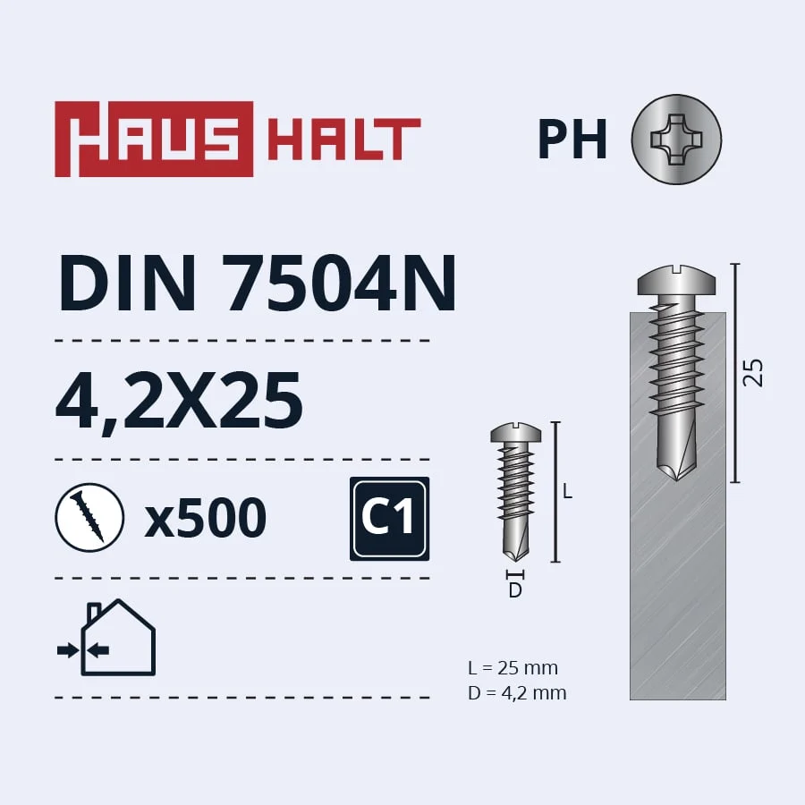 PAŠGRIEZOŠĀS SKRŪVES DIN7504N 4.2X25 MM