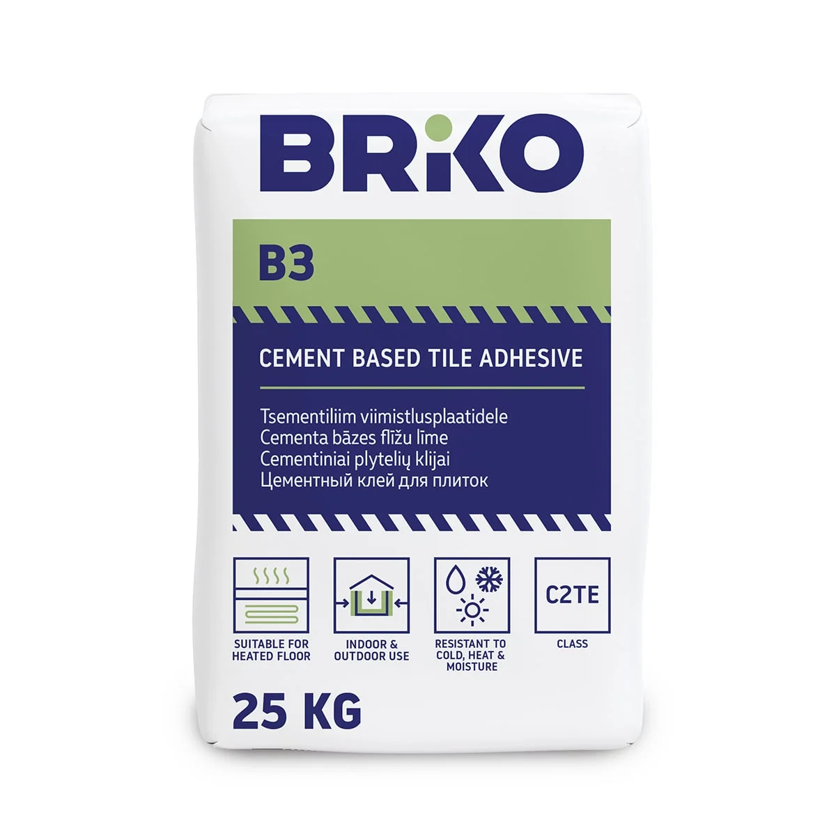 КЛЕЙ ДЛЯ ПЛИТКИ ELASTĪGĀ BRIKO B3 PLUS 25КГ