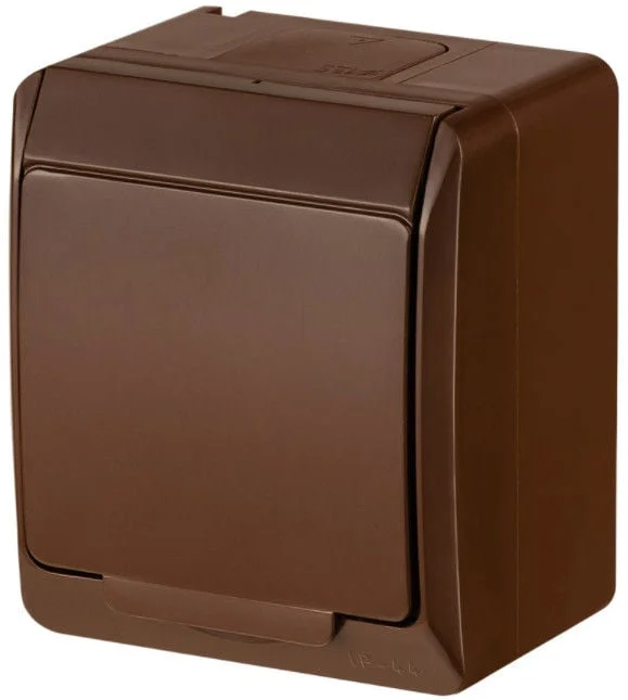 РОЗЕТА HERMES 0324-06 IP44 КОРИЧНЕВАЯ