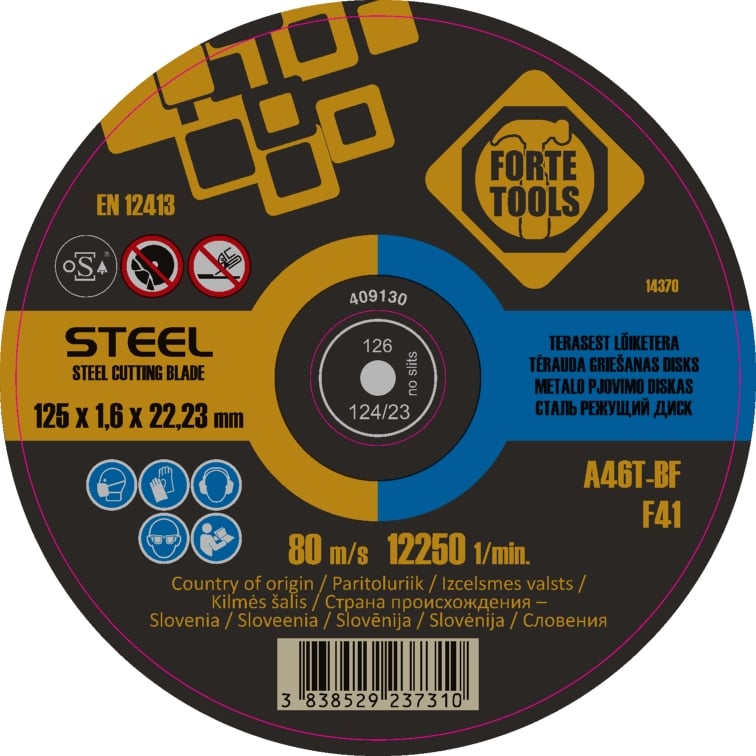 GRIEŽAMAIS DISKS FORTE TOOLS 125X1,6X22
