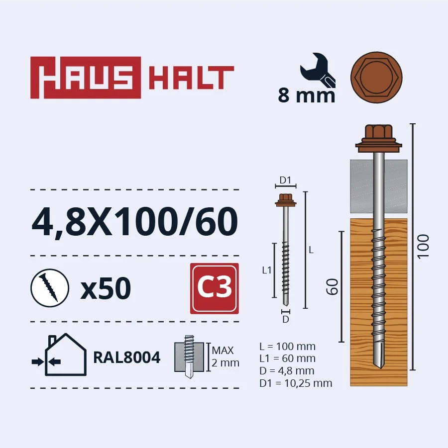 SCREW SELF-TAPPING 4.8X100/60 KOKARAL8004(50)
