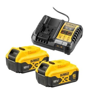 DeWALT Komplekts lādētājs + 2x5Ah (DCB1104+DCB184)