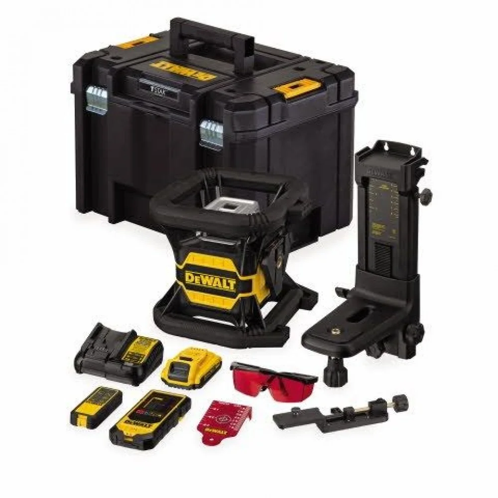 18V self-leveling rotating laser level, red.