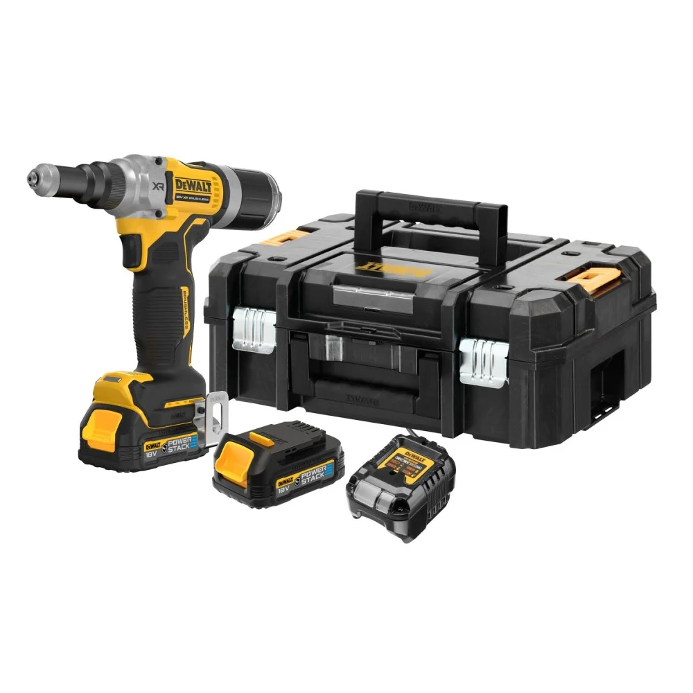 DeWALT Riveting Gun 6.4mm 18V PS 2x1.7Ah TSTAK