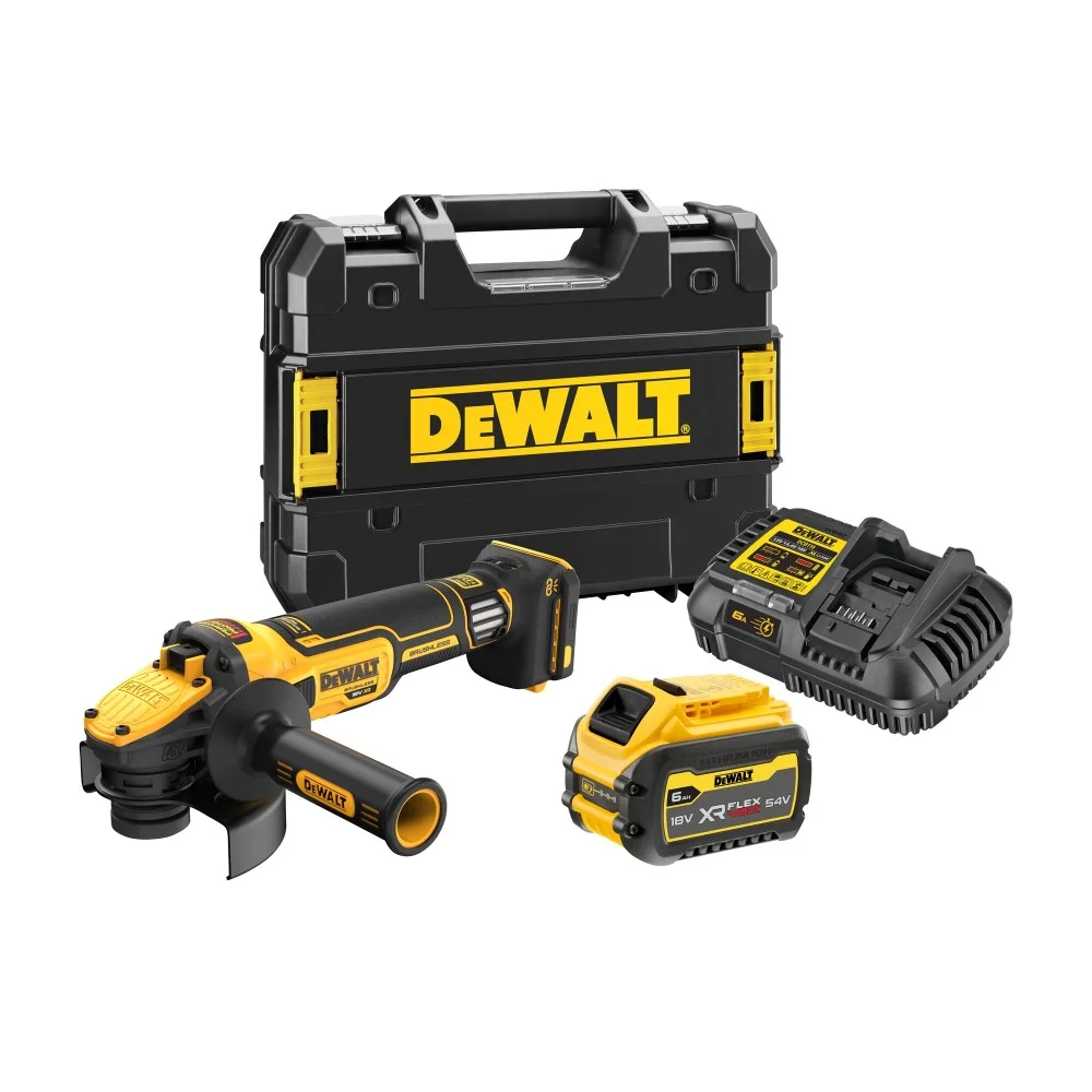 DeWALT Leņķa slīpmašīna 125mm FVADV (ātr.reg.) 18V 1x6Ah TSTAK