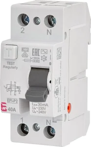RELEJS NOPLŪDES 2P 40A 30MA EFI-P2