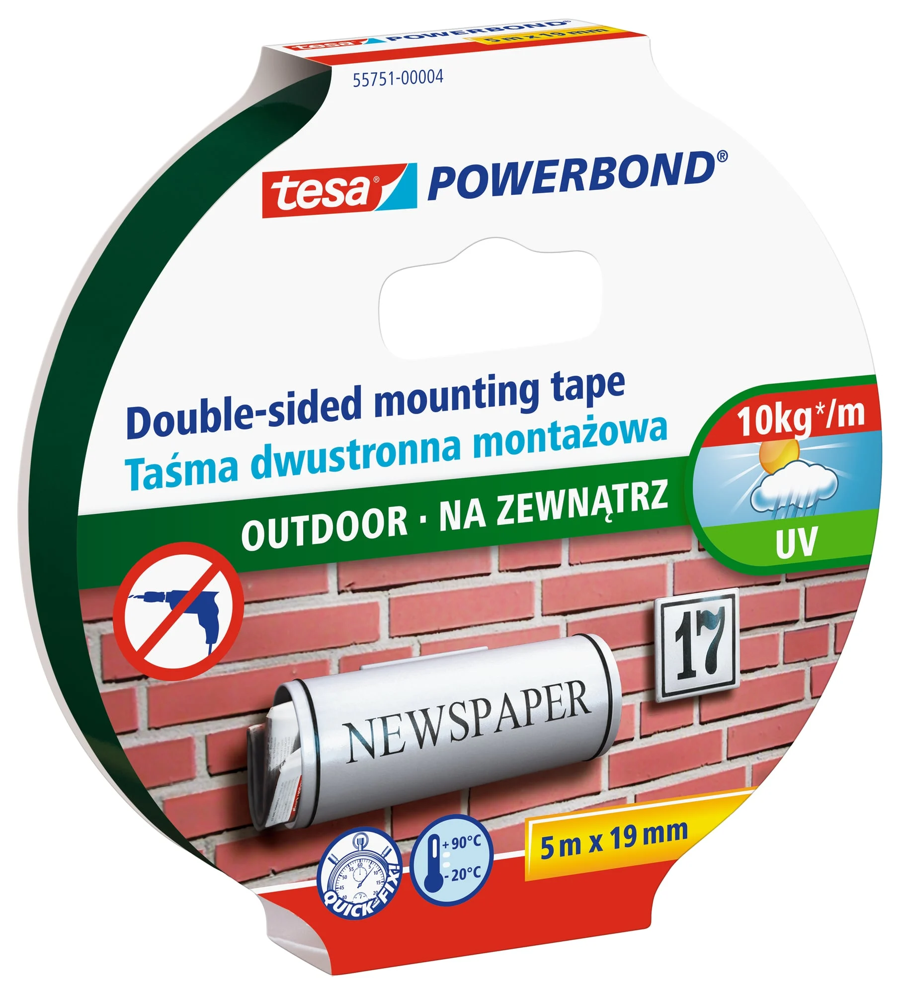 ADHESIVE TAPE FOR OUTDOOR FIXING 5MXC19MM