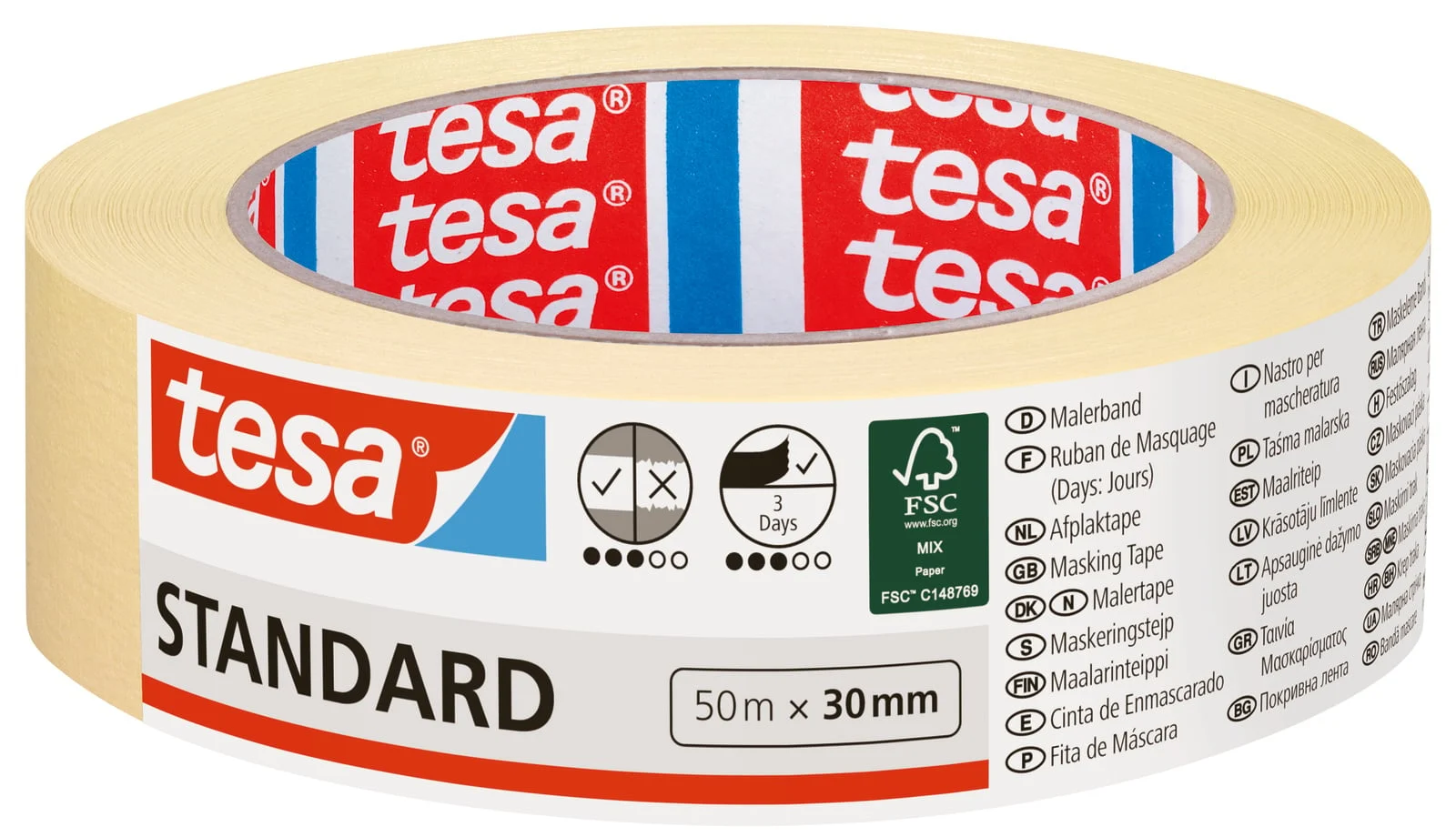 ЛЕНТА МАЛЯРНАЯ STAND.TESA 4D 50MX30MM