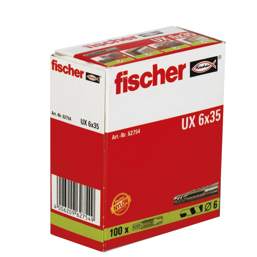 DOWEL UX6X35 BOX. 100 PCS